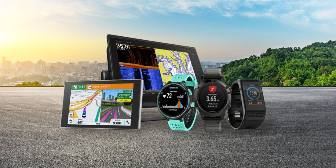 Guía de productos Garmin: Dispositivos GPS para navegación, relojes deportivos y ecosondas para actividades de fitness, automovilismo y navegación marítima.