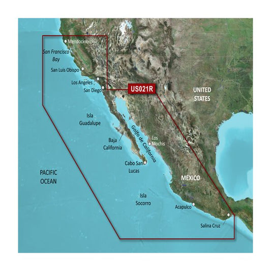 U.S., Mendocino, CA to Salina Cruz, MX Coastal Charts